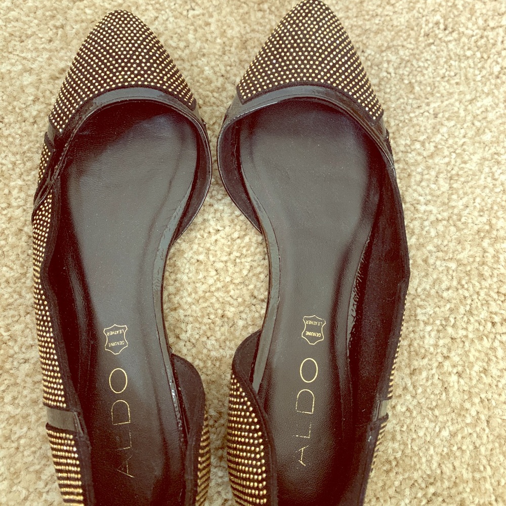 Black golden Aldo flats